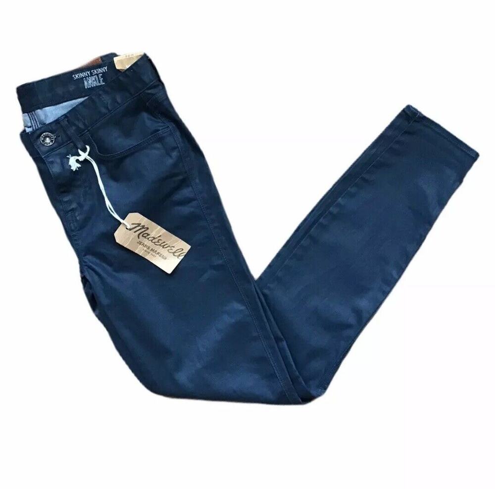 Madewell Skinny Skinny Ankle Jeans Coated In LakeStorm Size 24 ~ NWT ~ MSRP $135